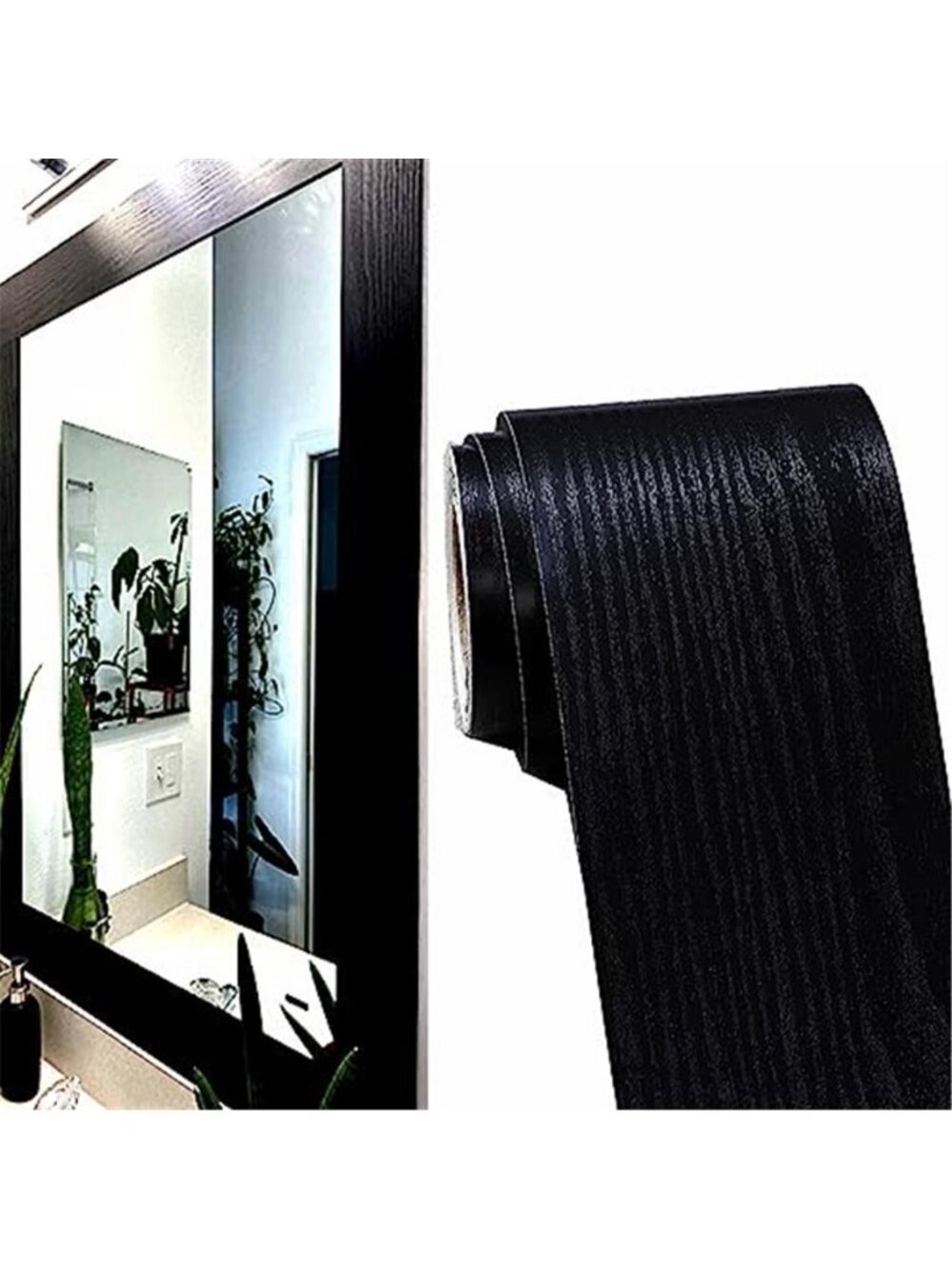 Black Peel And Stick Wallpaper Border Trim Self Adhesive PVC Wall Decor Roll